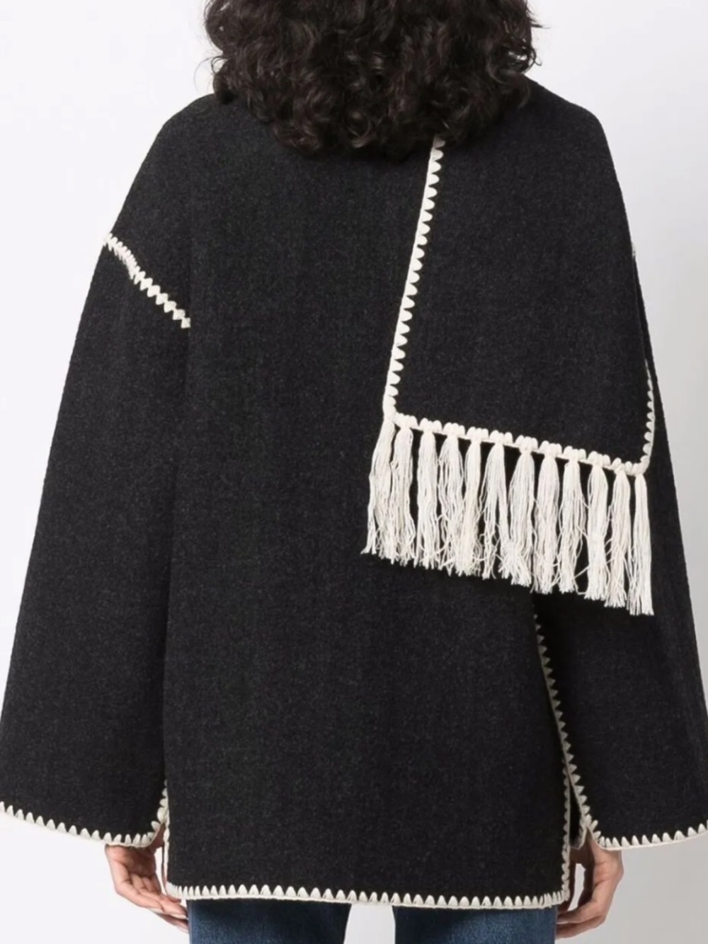 TOTEME embroidered scarf jacket dark grey mélange - Picture 2 of 2